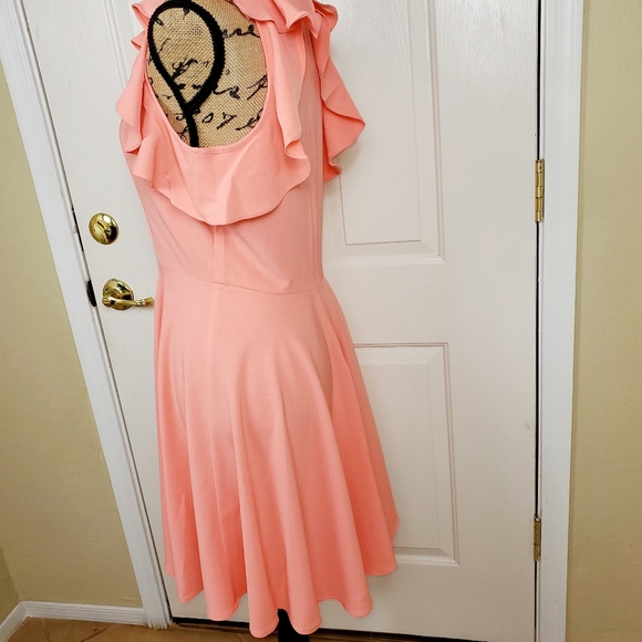 NICOLE MILLER STUDIO Ruffle Cold Shoulder Dress  - Picture 2 of 10